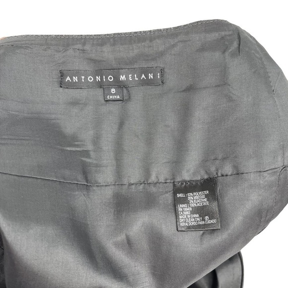 Antonio Melani Pencil Skirt Gray Pinstripe Business Casual 8 - Picture 6 of 6